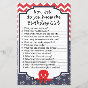 Octopus How well do you know the birthday girl