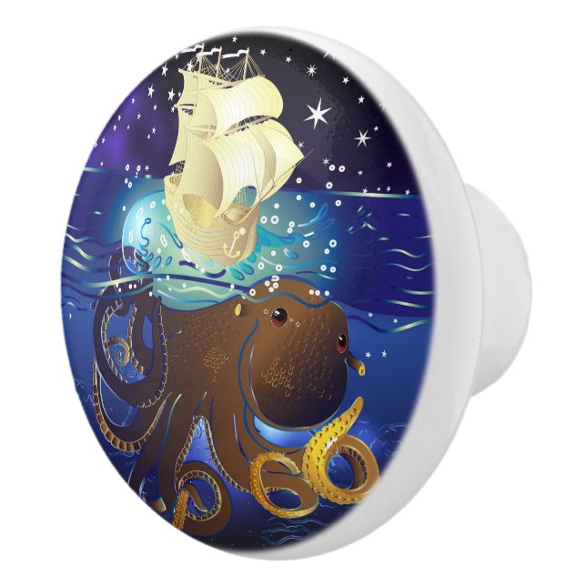 Octopus Huge and Caravella Ceramic Knob (Right)