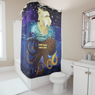 Octopus Huge and Caravella Shower Curtain