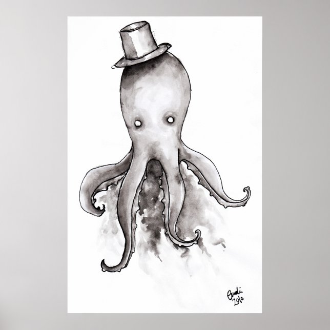 Octopus in a Hat Poster (Front)