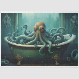Octopus in Bathtub 1 Decoupage Paper