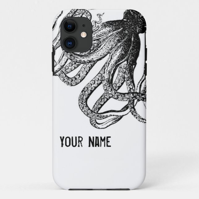 Octopus in Black and White Case-Mate iPhone Case (Back)