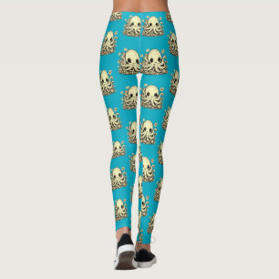 Octopus in the Flowers Cute Animal design Leggings