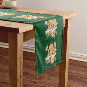 Octopus ironing, overwhelmed by chores. short table runner