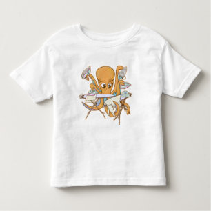 Octopus ironing, overwhelmed by chores. toddler T-Shirt