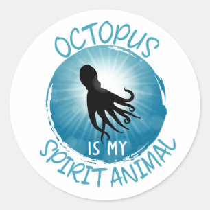 Octopus Is My Spirit Animal Classic Round Sticker