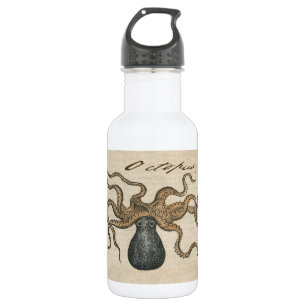 Octopus Kraken Antique Coastal Marine Wildlife 532 Ml Water Bottle
