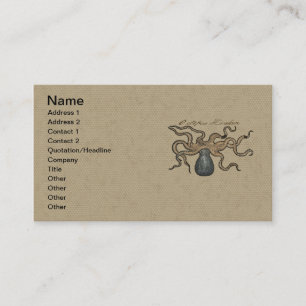 Octopus Kraken Antique Coastal Marine Wildlife Business Card