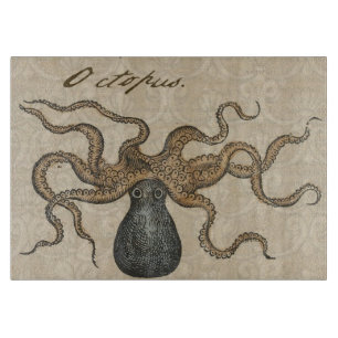 Octopus Kraken Antique Coastal Marine Wildlife Cutting Board