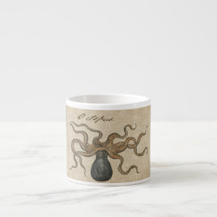Octopus Kraken Antique Coastal Marine Wildlife Espresso Cup