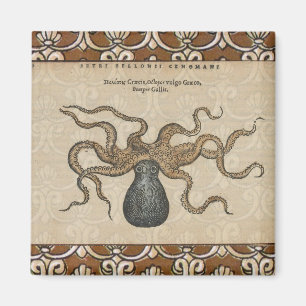 Octopus Kraken Antique Coastal Marine Wildlife Magnet