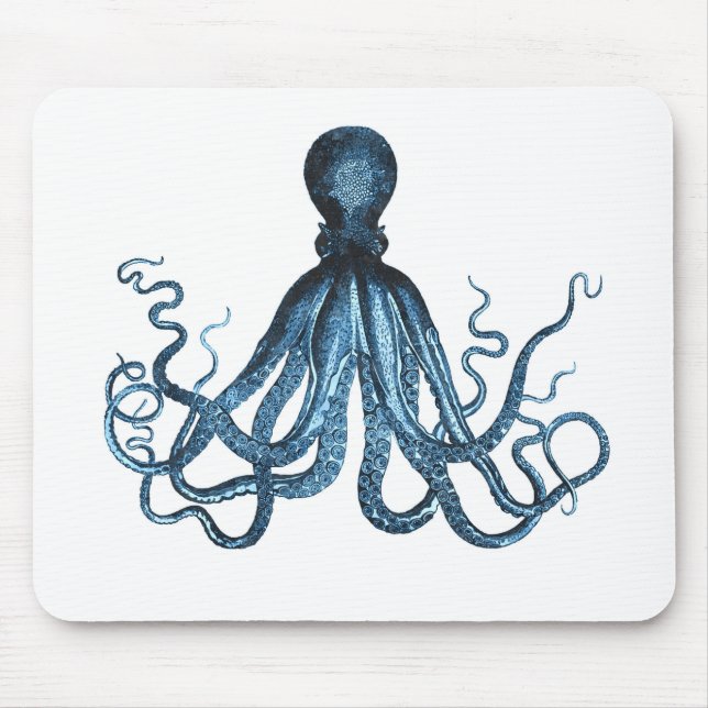 Octopus kraken nautical coastal ocean beach sea mouse pad (Front)