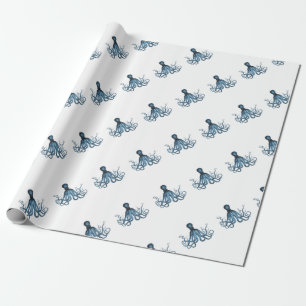 Octopus kraken nautical coastal ocean beach sea wrapping paper