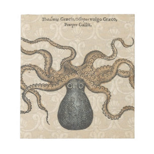 Octopus Kraken Vintage Illustration Notepad