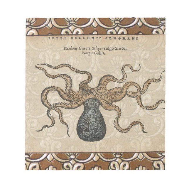 Octopus Kraken vintage scientific illustration Notepad (Front)