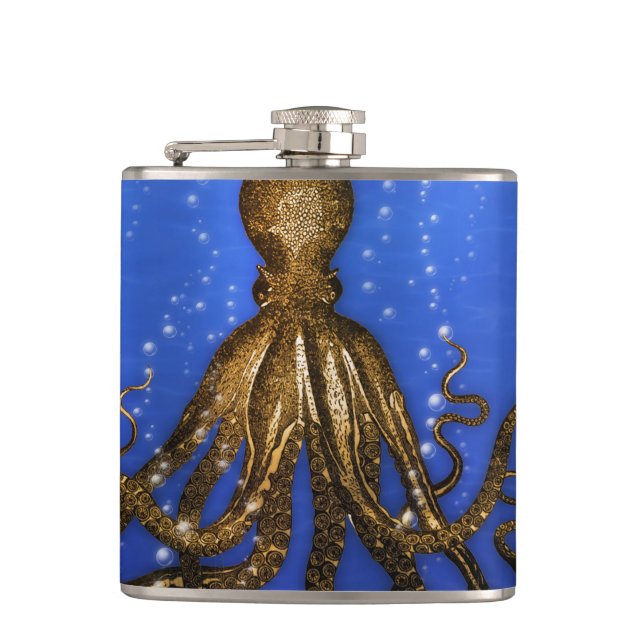 Octopus' Lair - Colourful Hip Flask (Front)