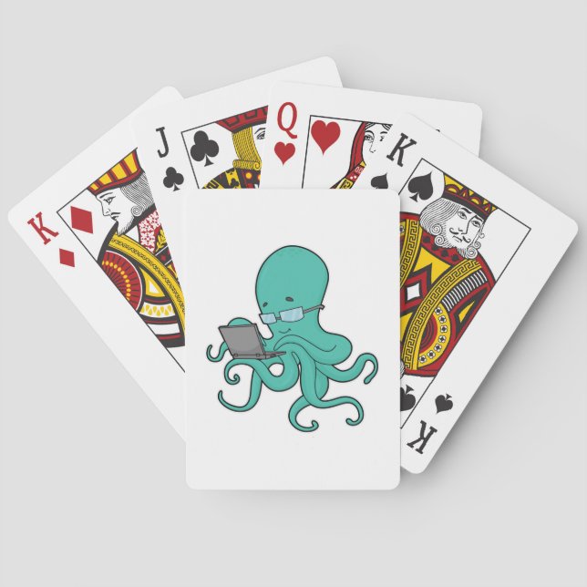 Octopus Laptop Playing Cards (Back)