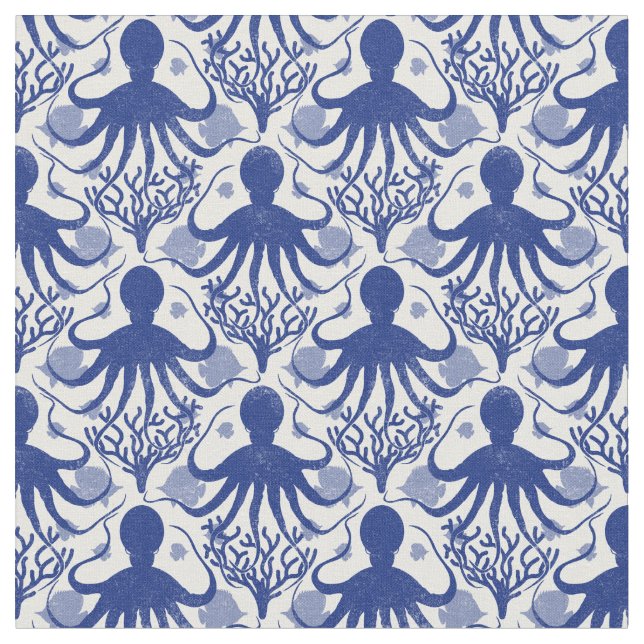 Octopus (light background) fabric (Close Up)
