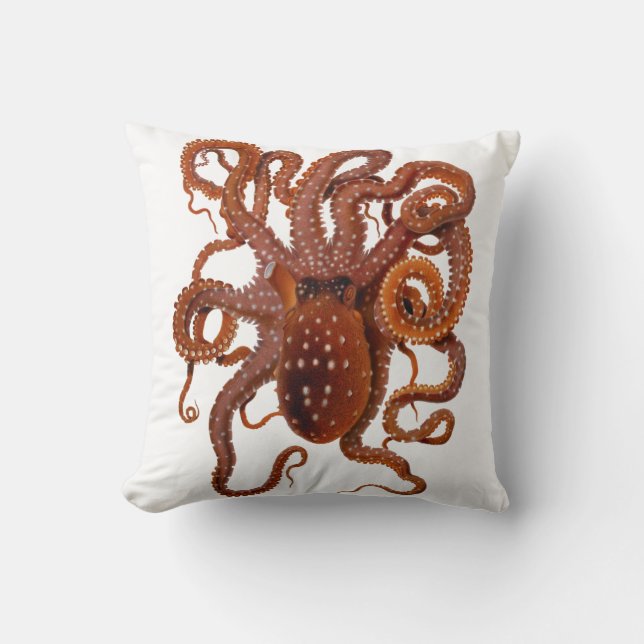 Octopus Macropus Atlantic White Spotted Octopus Cushion (Front)