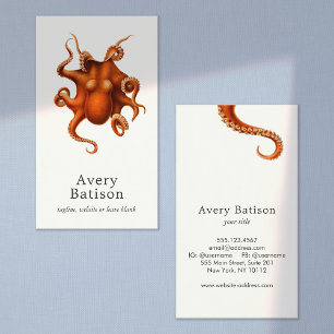 Octopus Marine Biology Nautical 2 Business Card