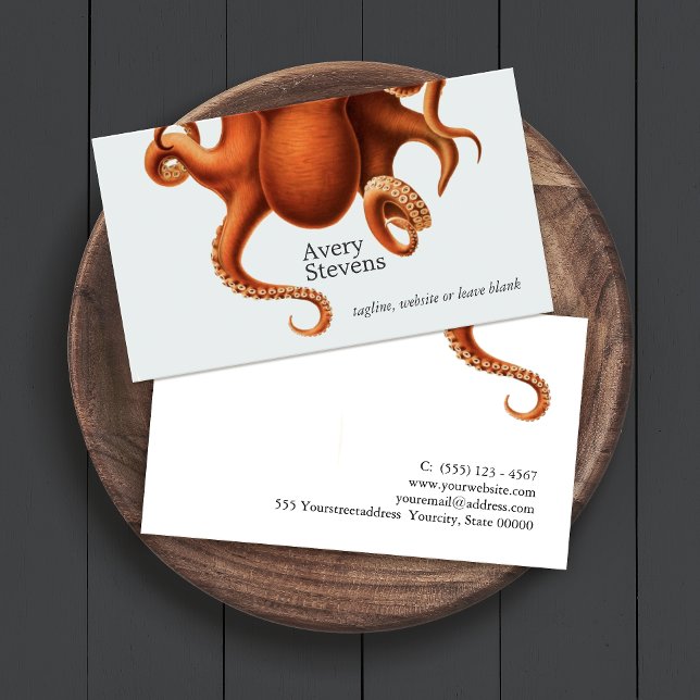 Octopus Marine Biology Nautical Business Card (Creator Uploaded)