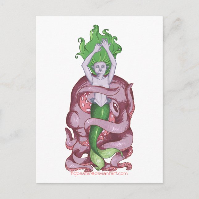 Octopus Mermaid Postcard (Front)