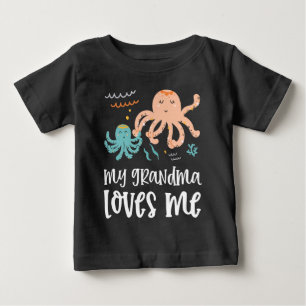 Octopus 🐙 My Grandma Loves Me Baby T-Shirt