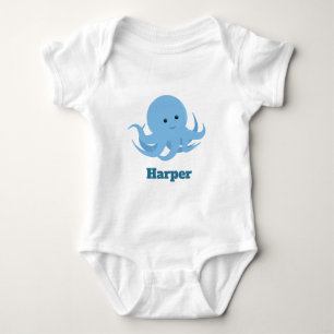 Octopus Name Cute Animal Cartoon Baby Bodysuit