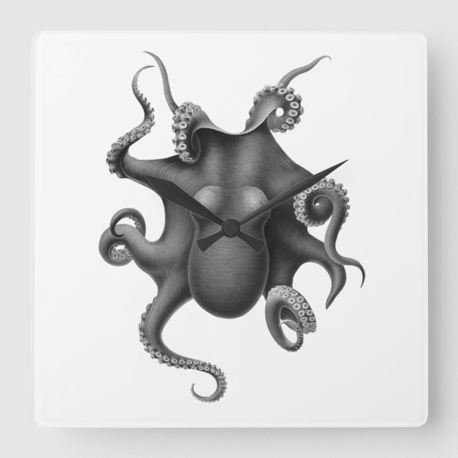 "OCTOPUS" NAUTICAL ACRYLIC WALLCLOCK (Front)