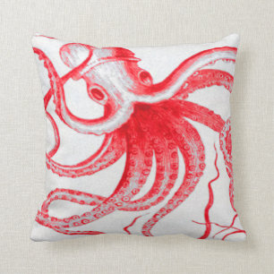 Octopus Nautical Steampunk Vintage Kraken Monster Cushion