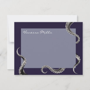 Octopus Navy Note Card