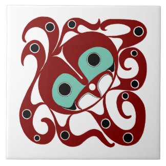 Octopus - NW Coast Native American Formline Style Ceramic Tile