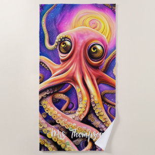 Octopus Ocean Sea Squid Animal Aquatic Beach Towel