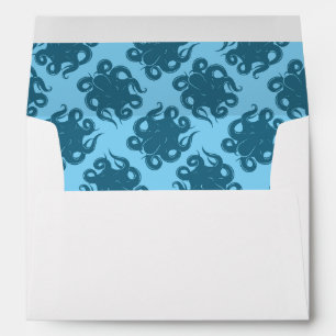 Octopus On Blue Pattern Envelopes