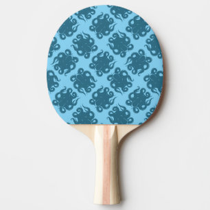 Octopus On Blue Pattern Ping Pong Paddle