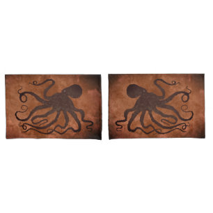 Octopus on Chocolate - Set Of Standard Pillowcases
