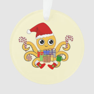Octopus On Christmas Ornament