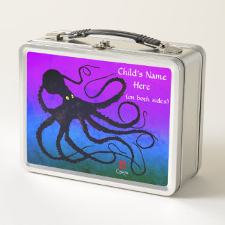 Octopus on Purple, Blue & Green - Retro Lunch Box