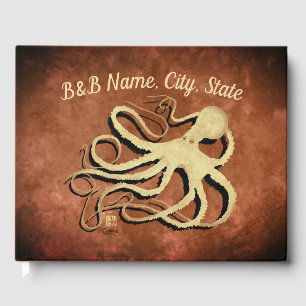 Octopus on Vintage Brown - Guest Book