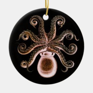 Octopus One - Red Ceramic Ornament