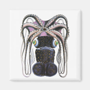 Octopus or Giant Squid, Vintage Marine Life Animal Magnet