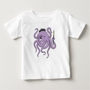 Octopus Painter Paint brush Baby T-Shirt