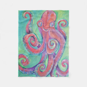 octopus painting fleece blanket