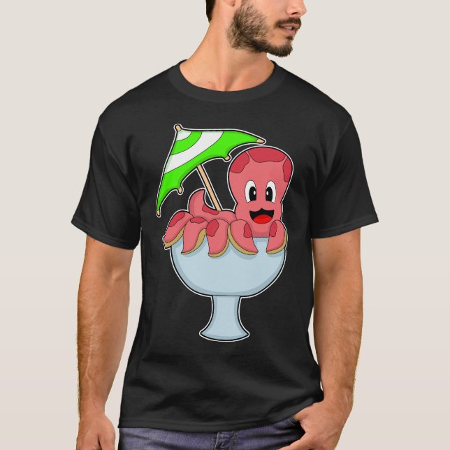 Octopus Party Cocktail umbrella T-Shirt (Front)