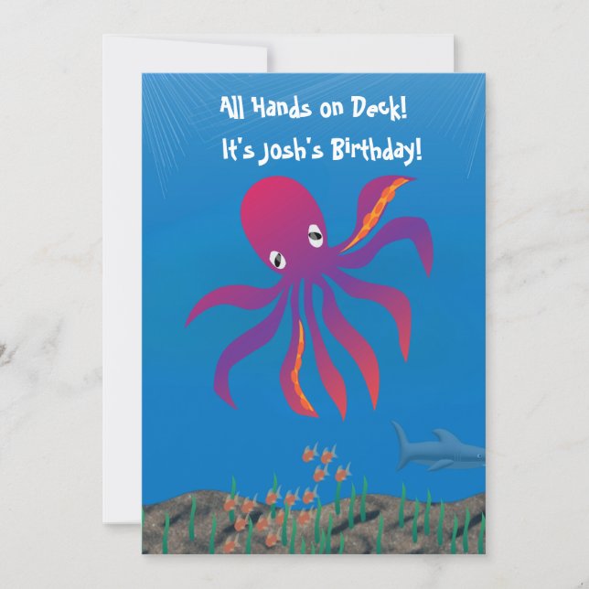 Octopus Party  Invitation (Front)
