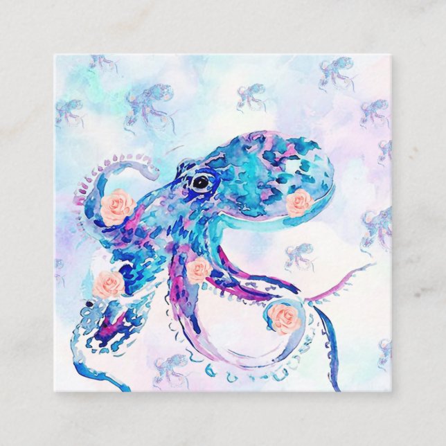 octopus pastel in dream square business card (Front)