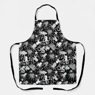 Octopus Pattern.b Black BG Apron