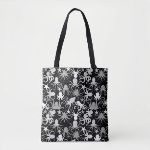 Octopus Pattern.b Black BG Tote Bag