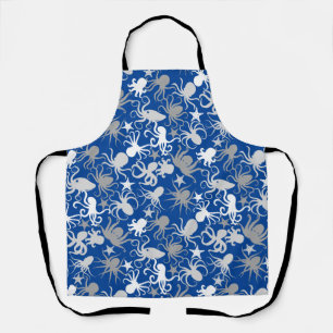 Octopus Pattern.b Blue BG Apron