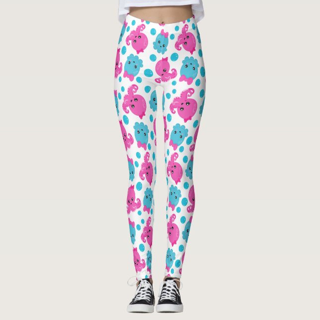 Octopus Pattern, Cute Octopus, Sea Animals Leggings (Front)